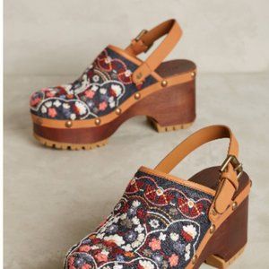 See By Chloe embroidered floral wedges